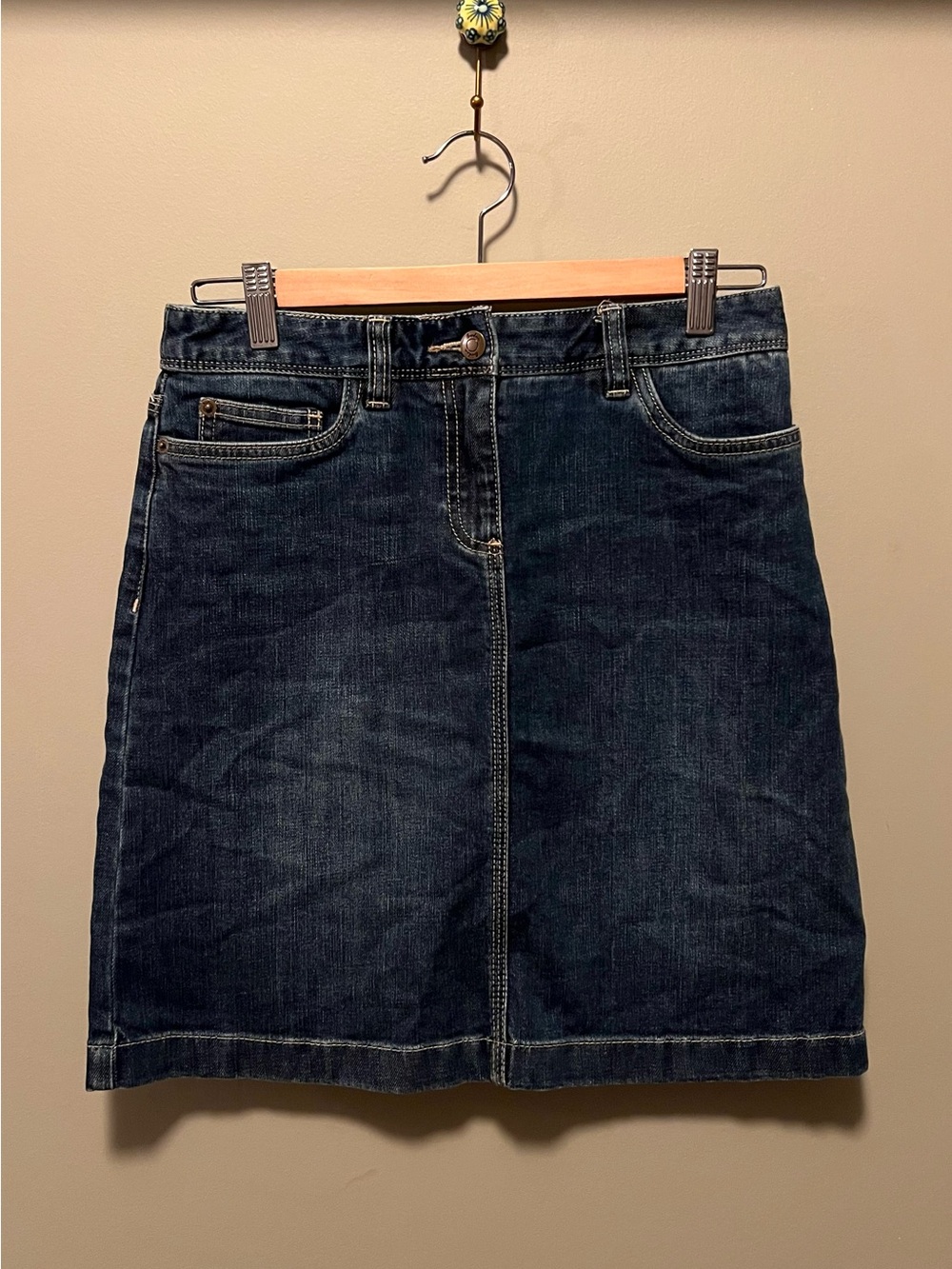 Boden‎ Dark Blue Denim A-Line Skirt